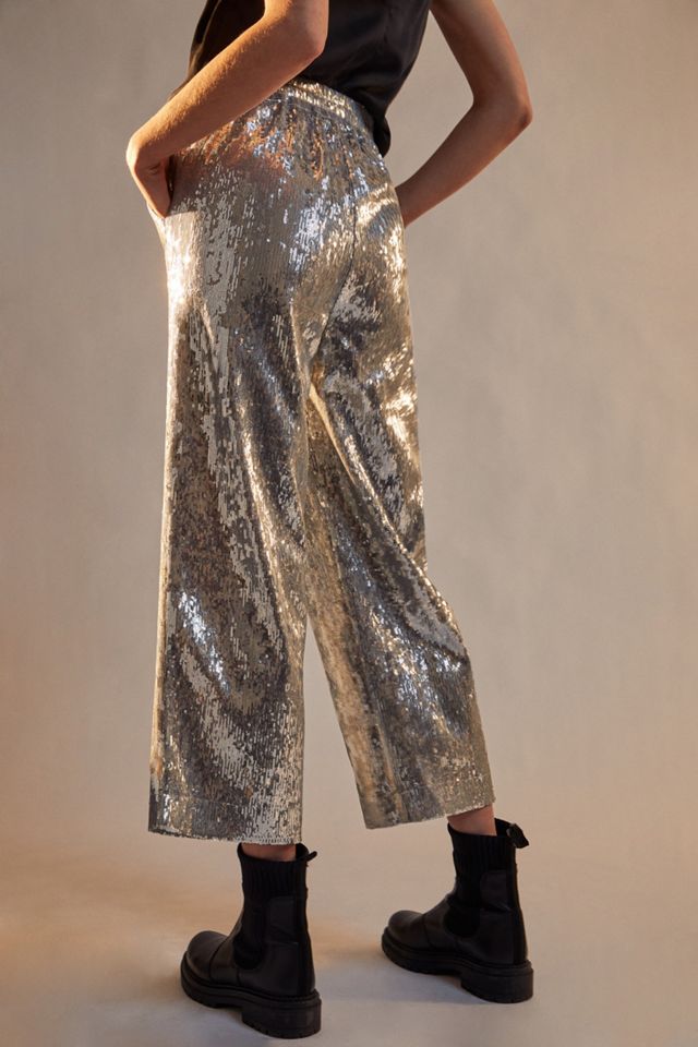 Lula Sequined Wide-Leg Trousers #1