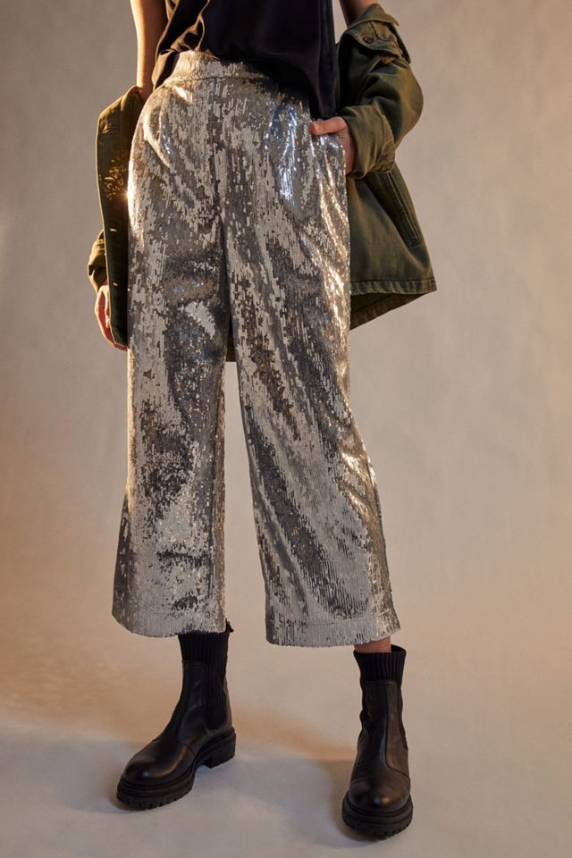 Lula Sequined Wide-Leg Trousers #3