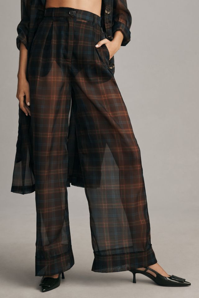 Sheer Skinny Leg Trousers in Mandarine Paper
