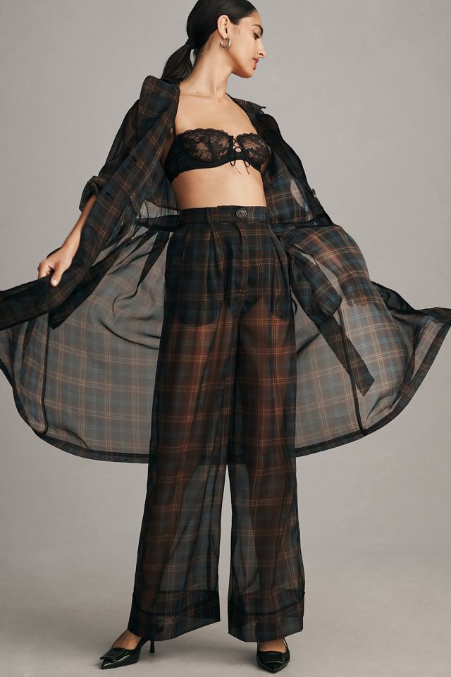 Porridge Sheer Wide-Leg Trousers #3
