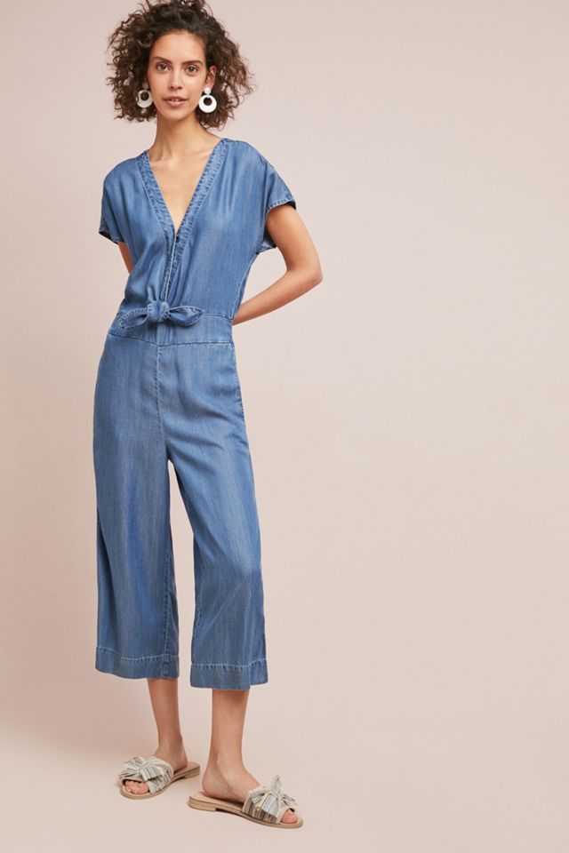 Splendid Bow-Tied Chambray Jumpsuit #3