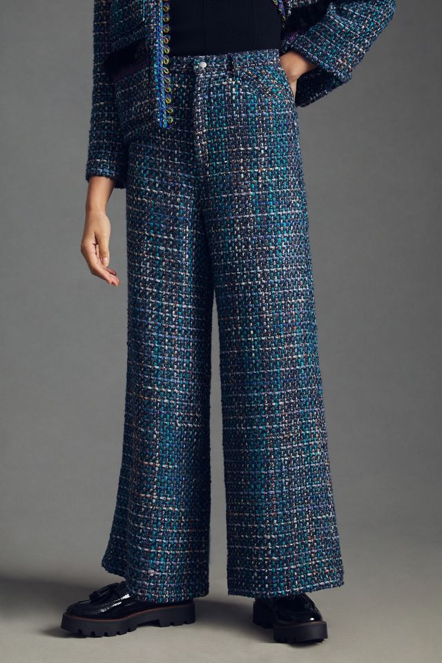 Anna Sui Wide-Leg Tweed Pants #1
