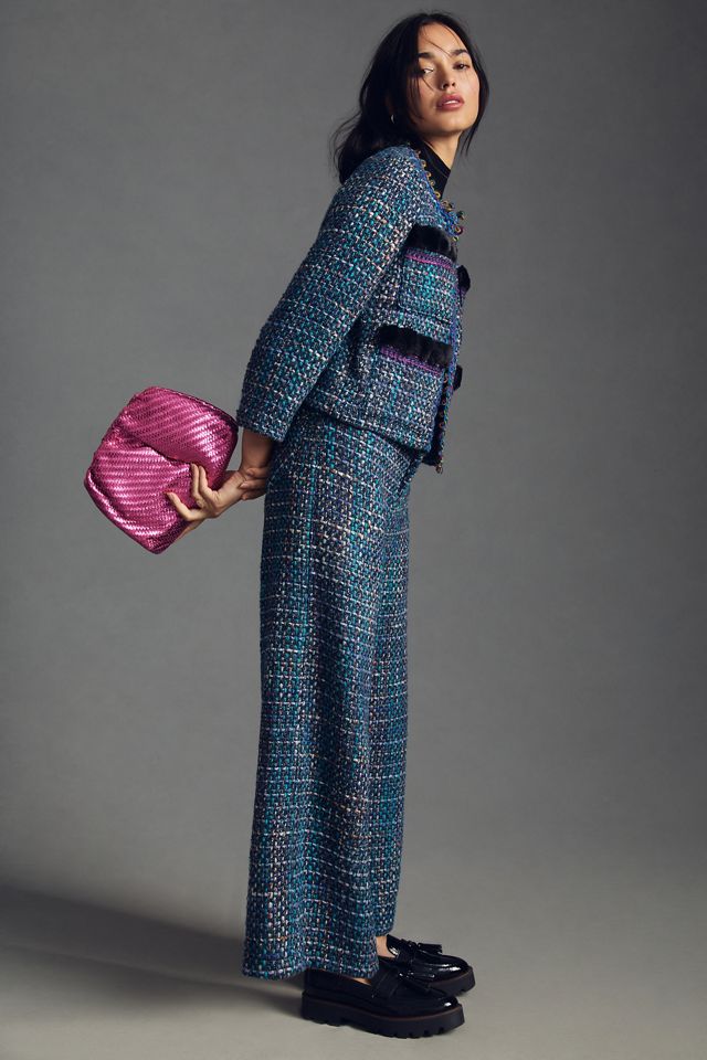 Anna Sui Wide-Leg Tweed Pants #2