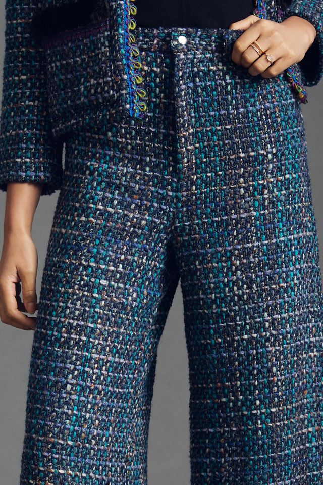 Anna Sui Wide-Leg Tweed Pants #3