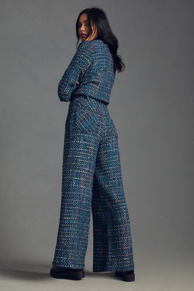 Anna Sui Wide-Leg Tweed Pants #4