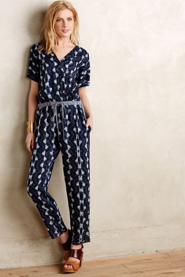 Anthropologie best sale navy jumpsuit