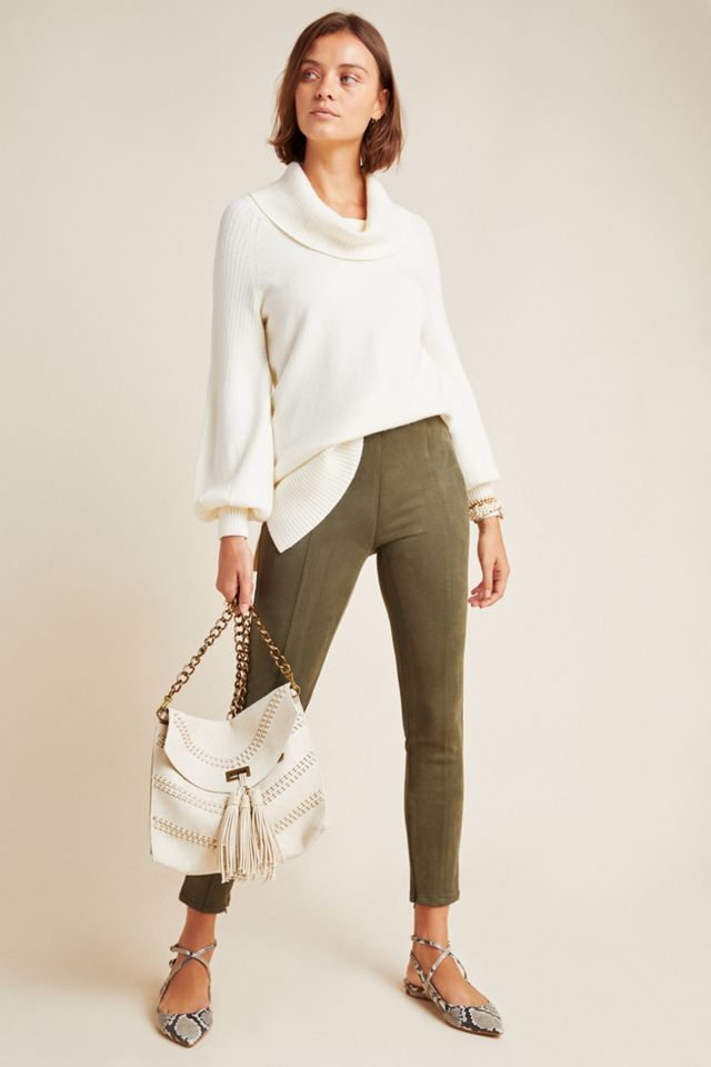 Faux-suede legging