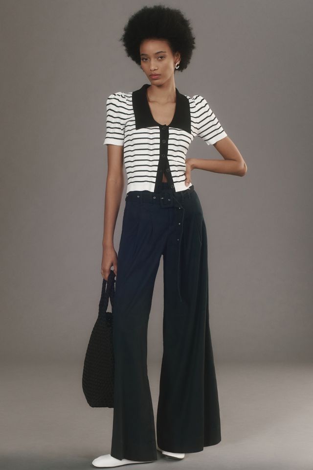By Anthropologie Belted Wide-Leg Pants