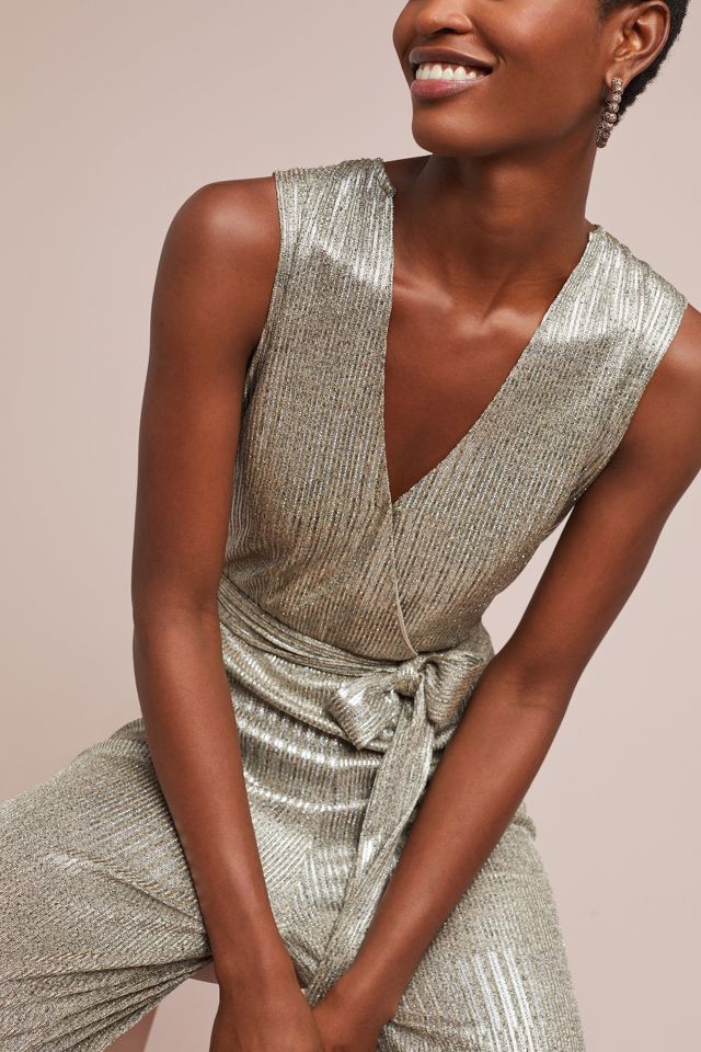 Anthropologie store metallic jumpsuit