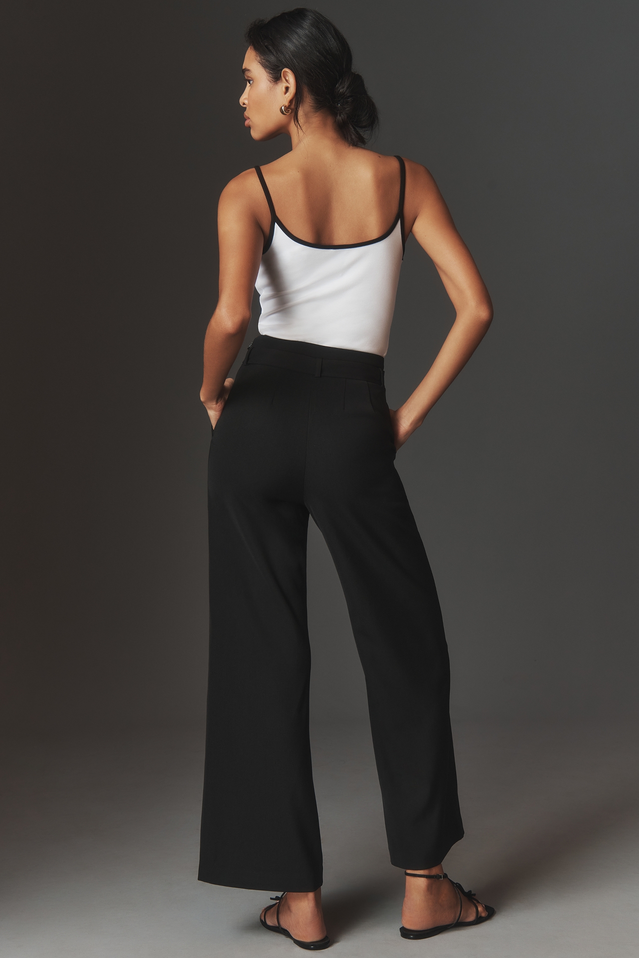 Bishop + Young Belted Wide-Leg Trouser Pants