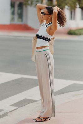 Shop Bishop + Young Sorrento Side-stripe Track Pants In White