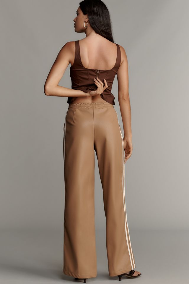 Bishop + Young Faux-Leather Wide-Leg Track Pants #3