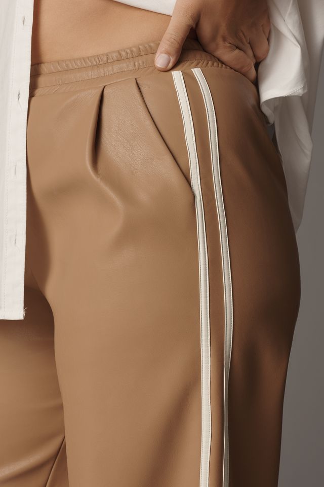 Bishop + Young Faux-Leather Wide-Leg Track Pants #7