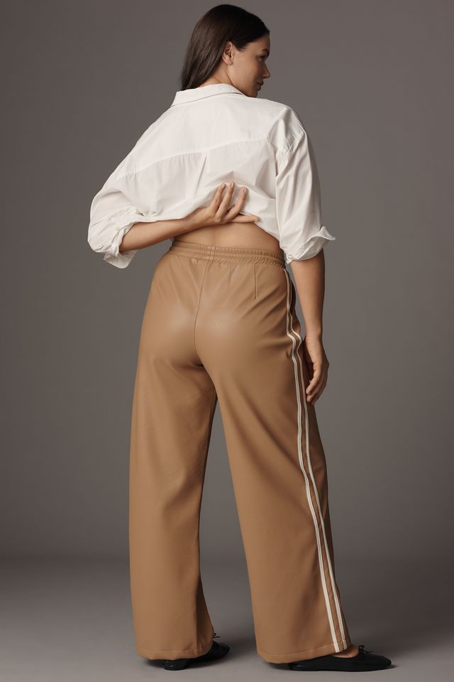 Bishop + Young Faux-Leather Wide-Leg Track Pants #8