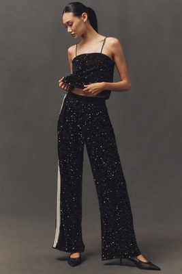 Bishop + Young Sequin Track Pants In Black