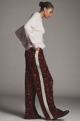 Bishop + Young Sequin Track Pants In Purple