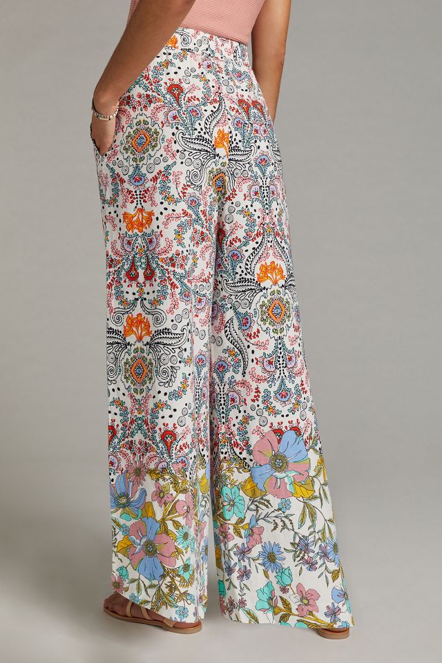 Maeve Printed Wide-Leg Trousers