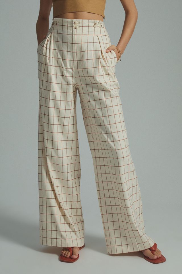 Plaid Wide-Leg Pants #2