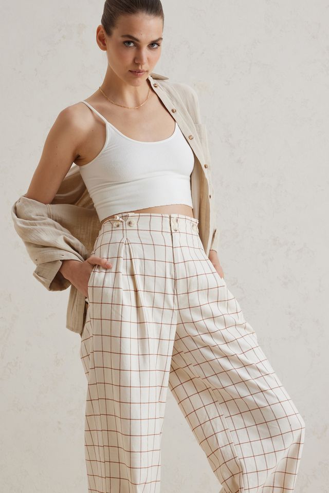 Plaid Wide-Leg Pants #7