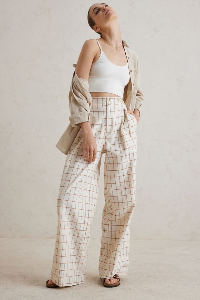 Plaid Wide-Leg Pants #8