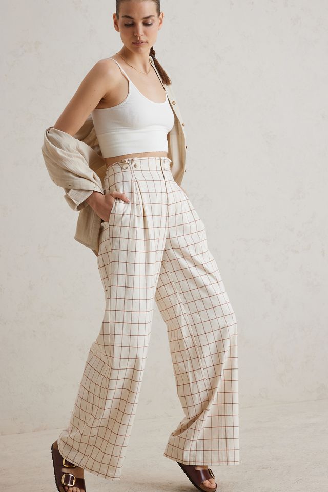 Plaid Wide-Leg Pants #9