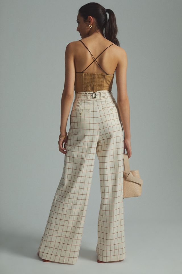 Plaid Wide-Leg Pants #3