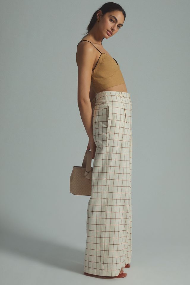 Plaid Wide-Leg Pants #1