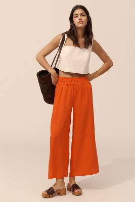 The Somerset Pull-On Trousers: Linen Edition par en Red taille: 2XS - The Somerset Collection by Anthropologie - Modalova