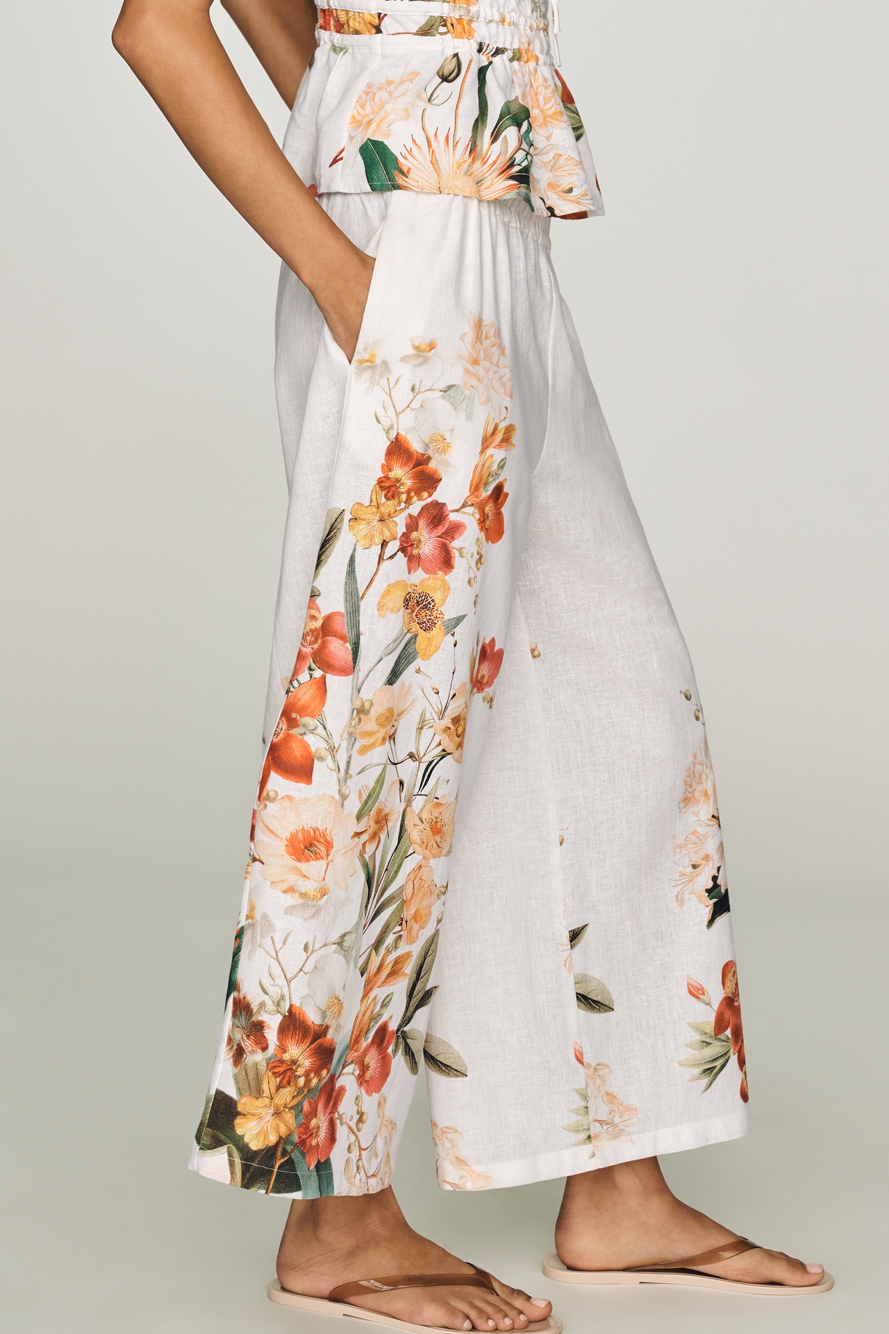 Somerset Pull-On Pants: Printed Linen Cotton Edition