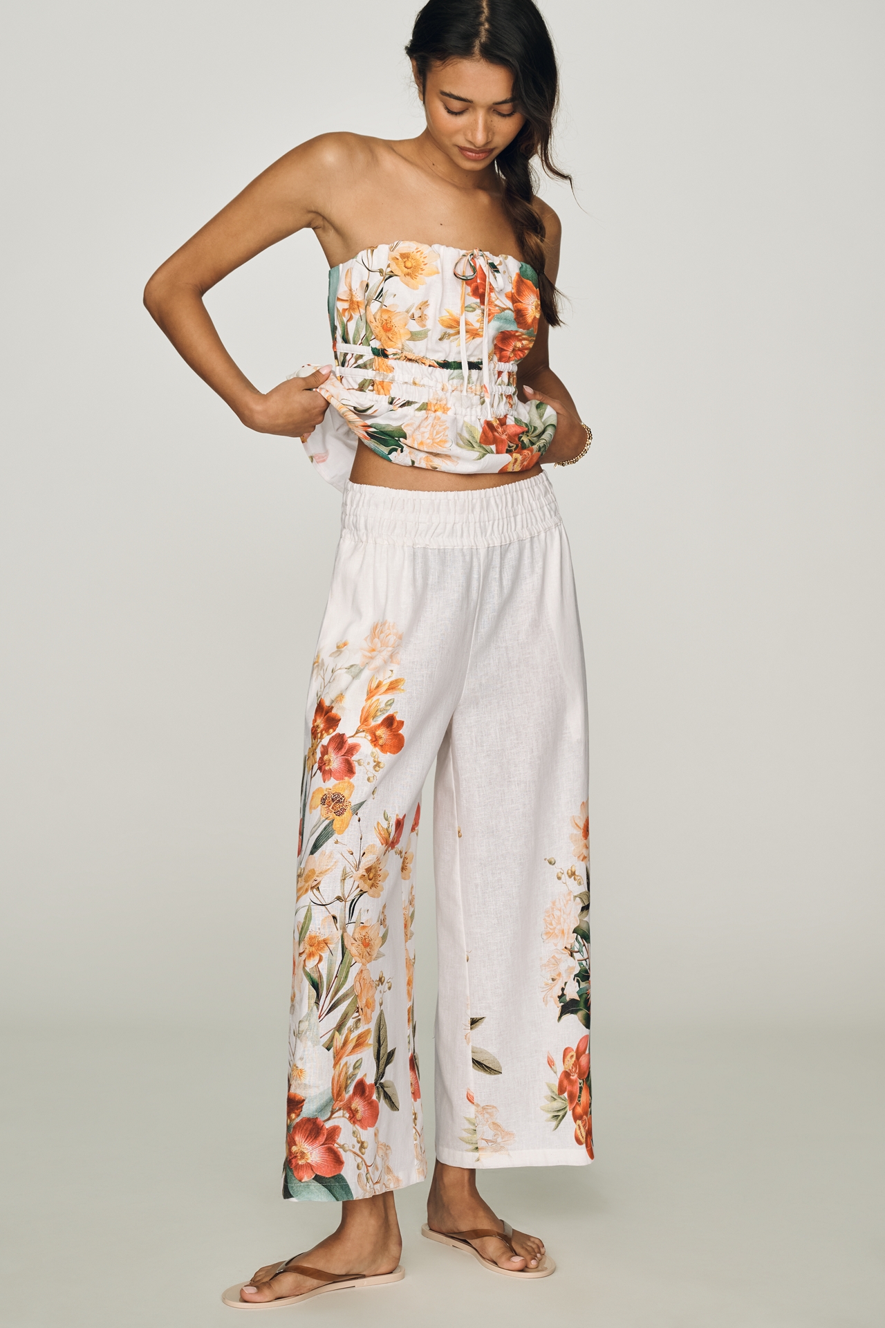 Somerset Pull-On Pants: Printed Linen Cotton Edition