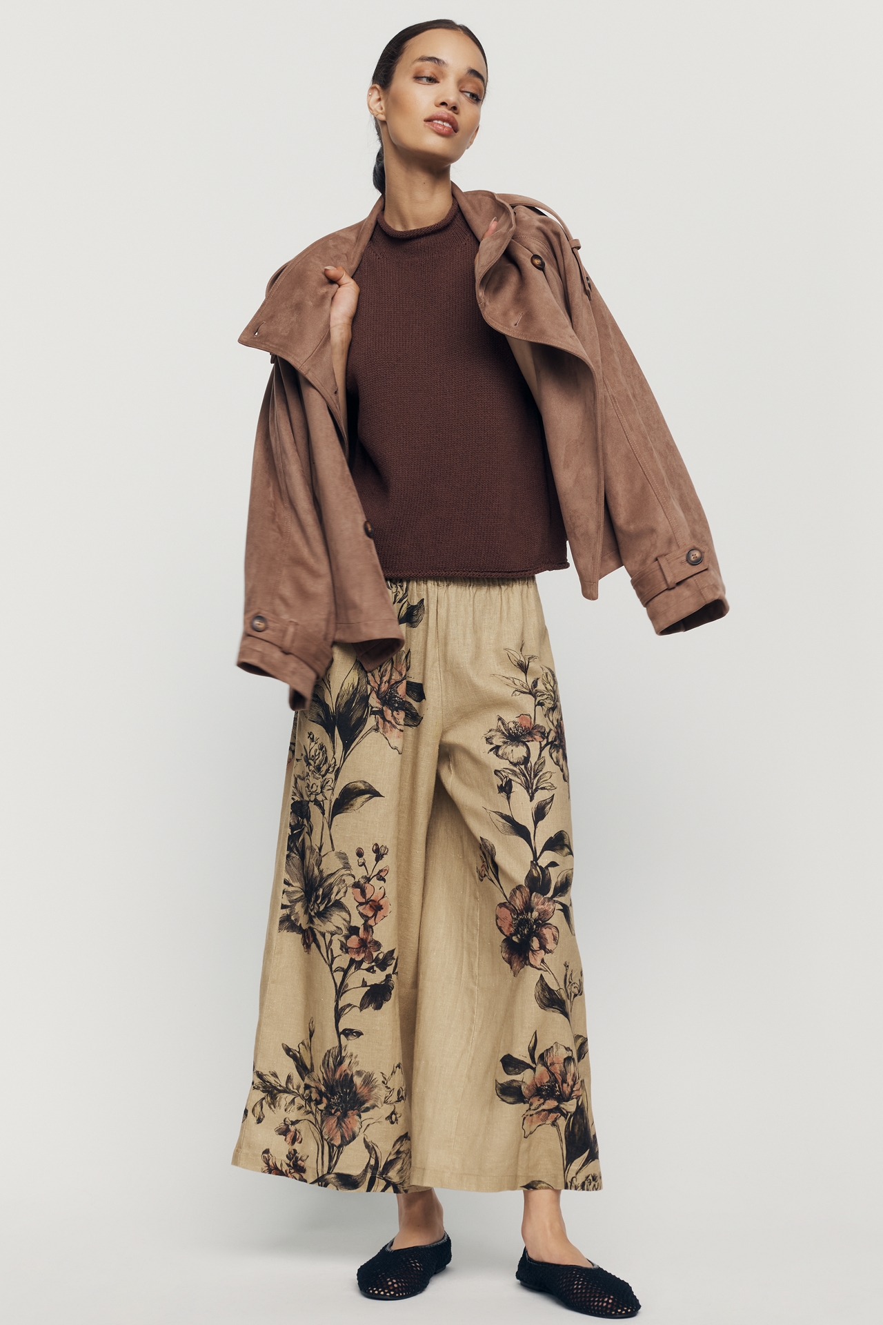 Somerset Pull-On Pants: Printed Linen Cotton Edition