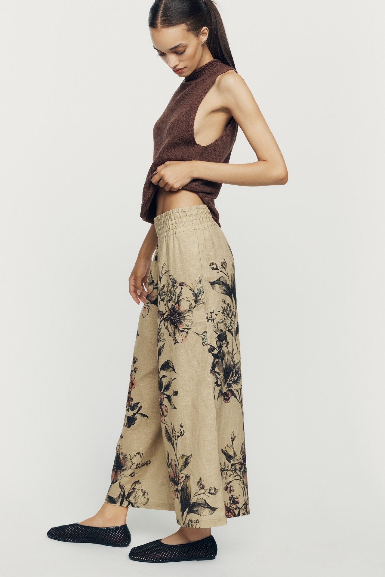 Somerset Pull-On Pants: Printed Linen Cotton Edition