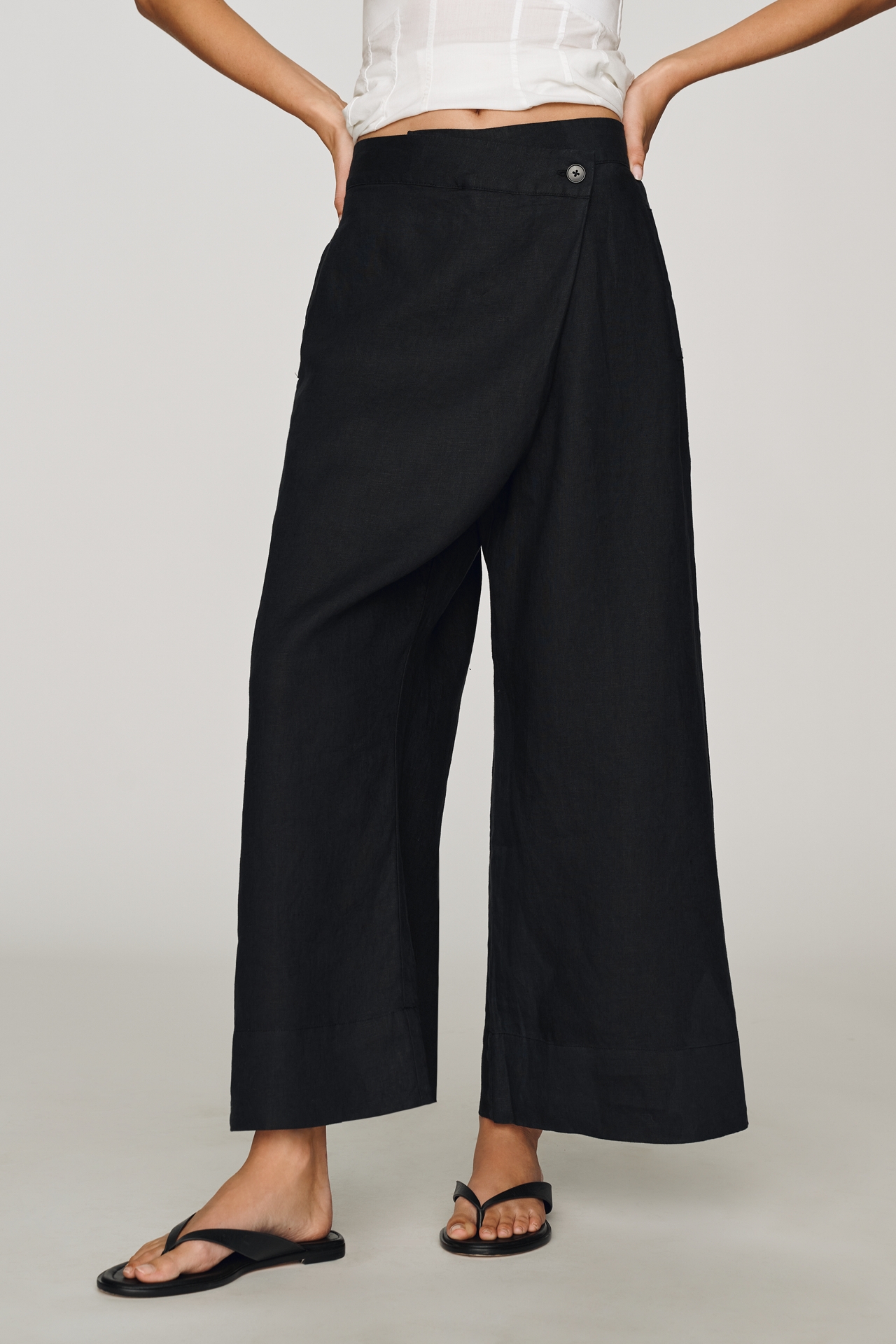 By Anthropologie Crossover Linen Pants