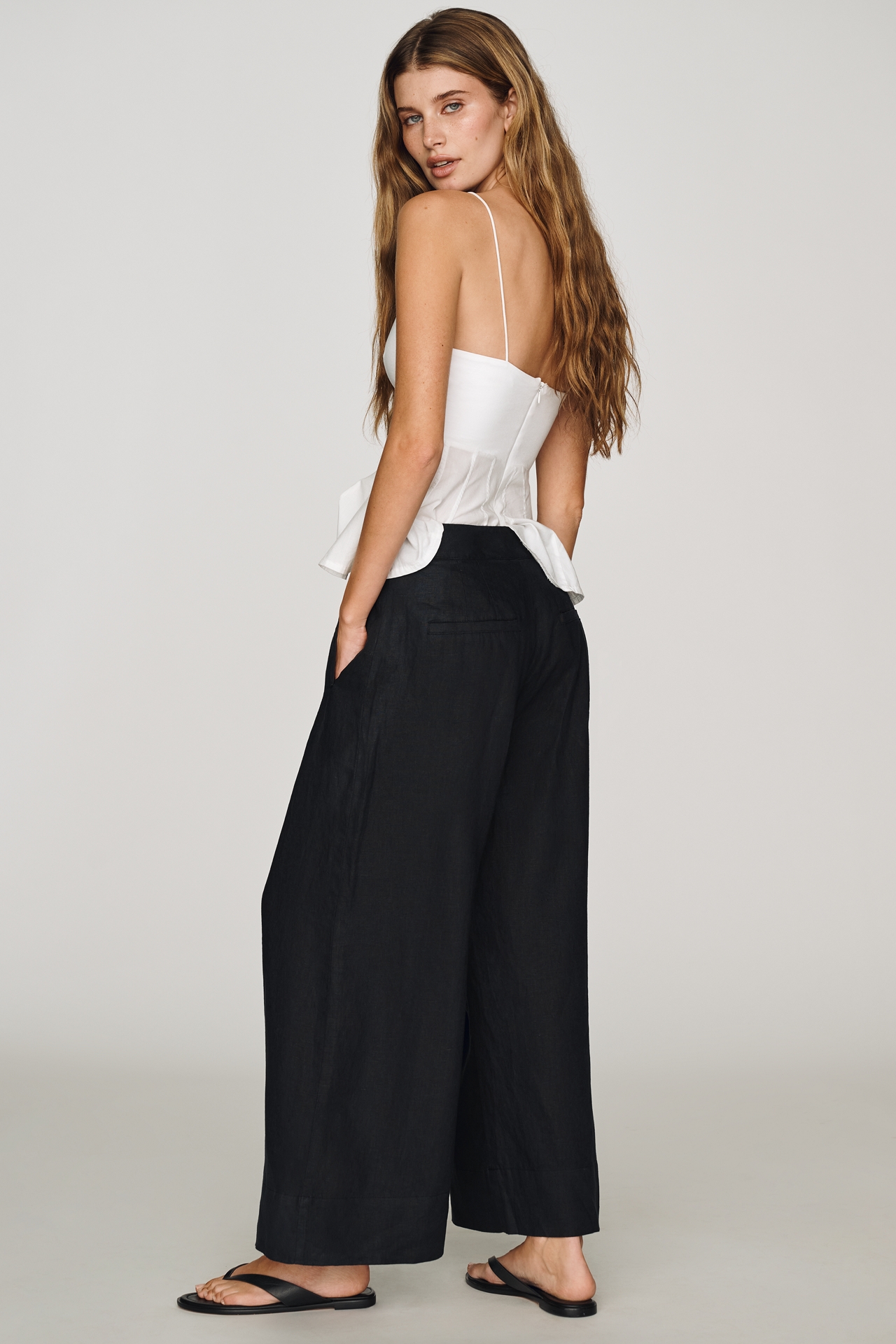 By Anthropologie Crossover Linen Pants