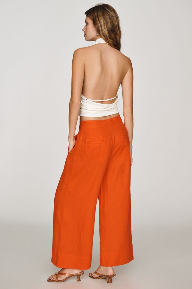 By Anthropologie 100% Linen Crossover Pants #2