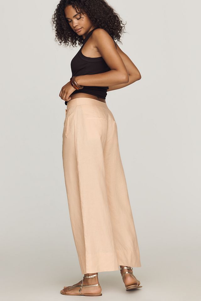 By Anthropologie 100% Linen Crossover Pants #3