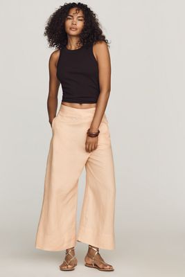 By Anthropologie 100% Linen Crossover Pants