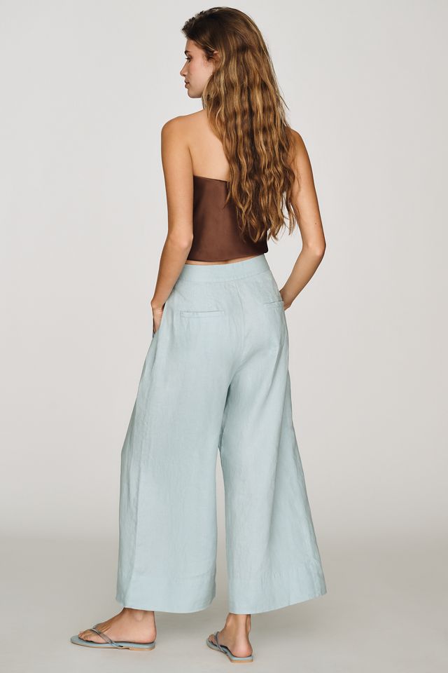 By Anthropologie 100% Linen Crossover Pants #3