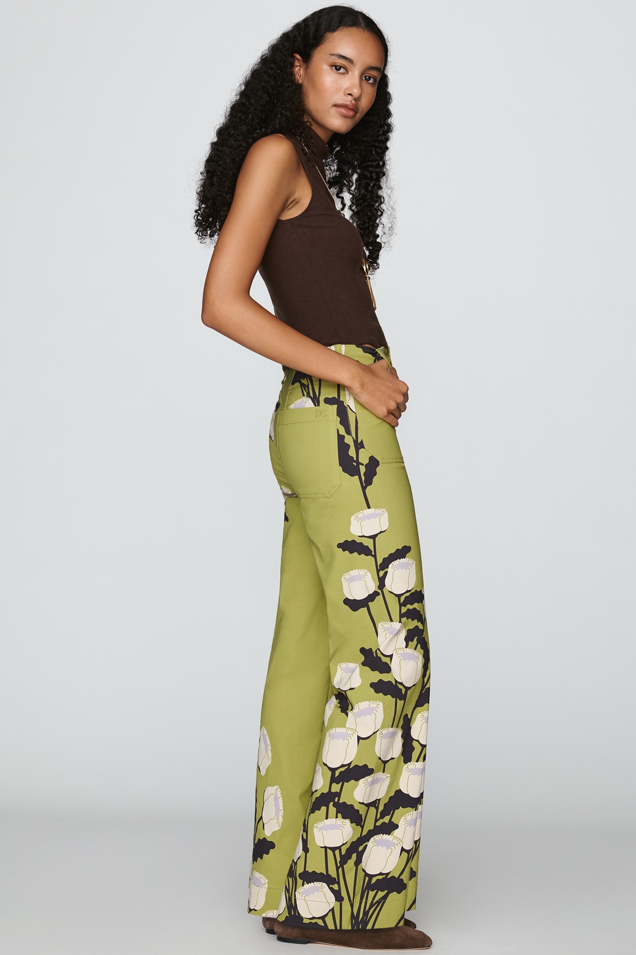 Maeve Colette High-Rise Wide-Leg Full-Length Pants Magic Fabric