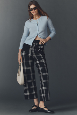 Maeve The Colette Sweater Crop High-rise Wide-leg Pants By  In Black