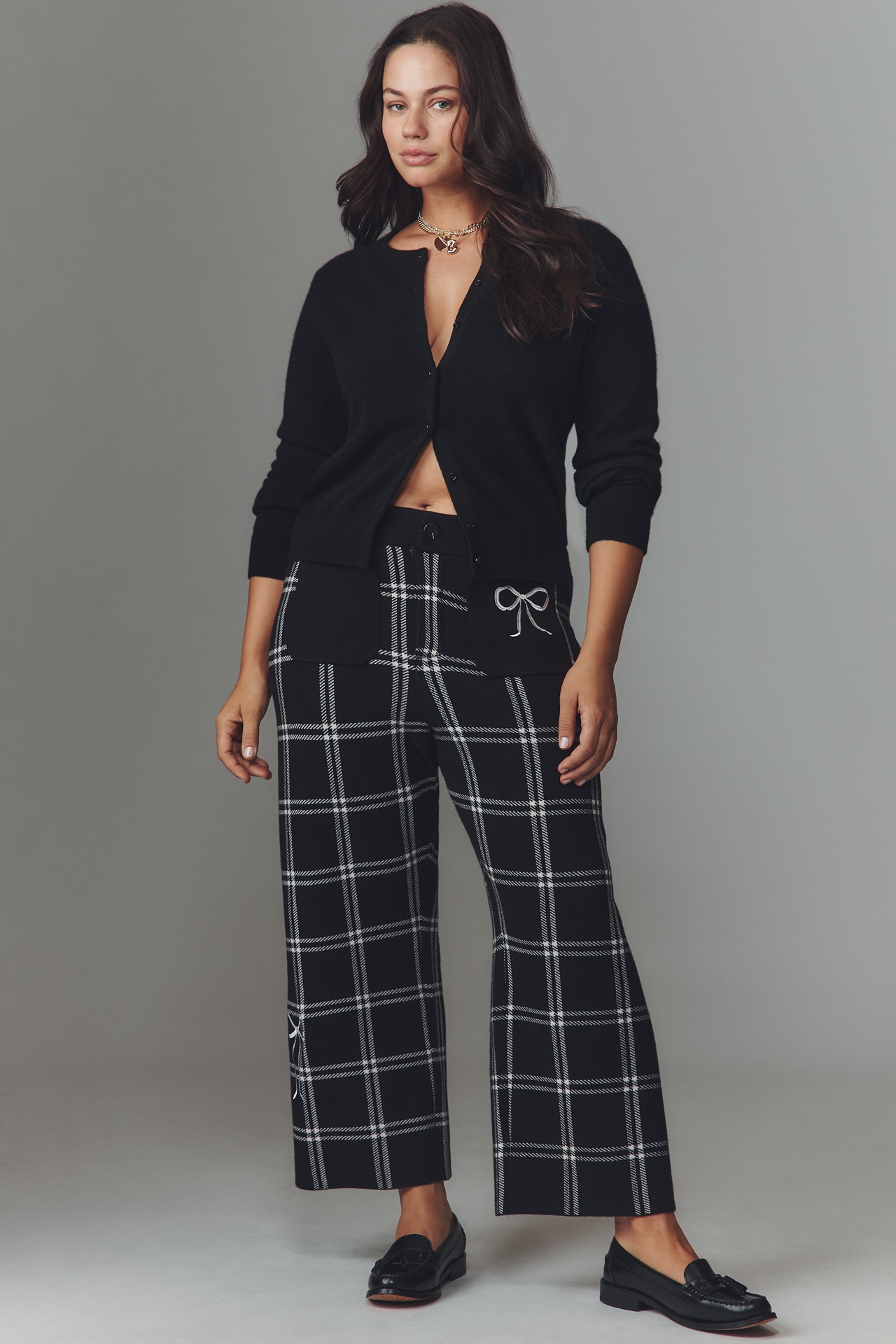 The Colette Sweater Crop High-Rise Wide-Leg Pants by Maeve