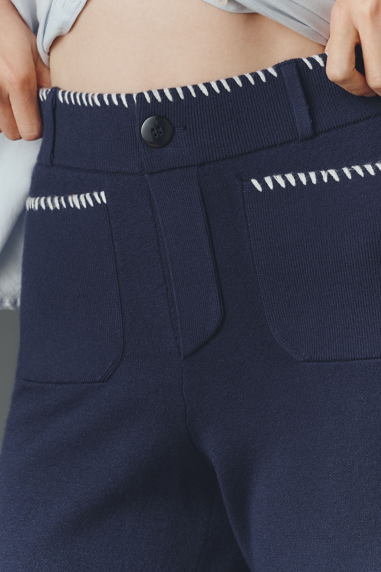 The Colette Crop Whipstich Sweater Pants by Maeve