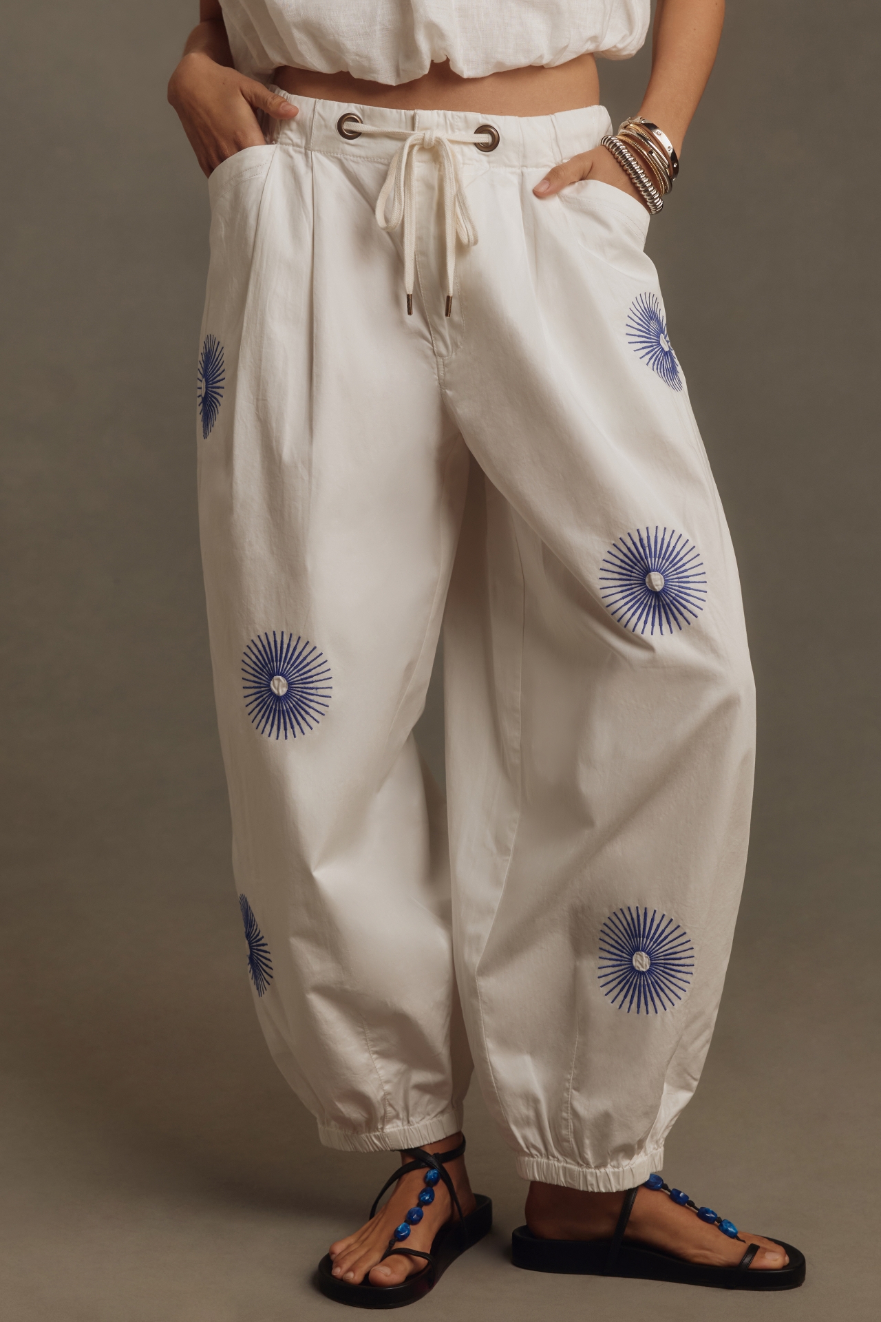 Pilcro The Slacker Embroidered Parachute Pants