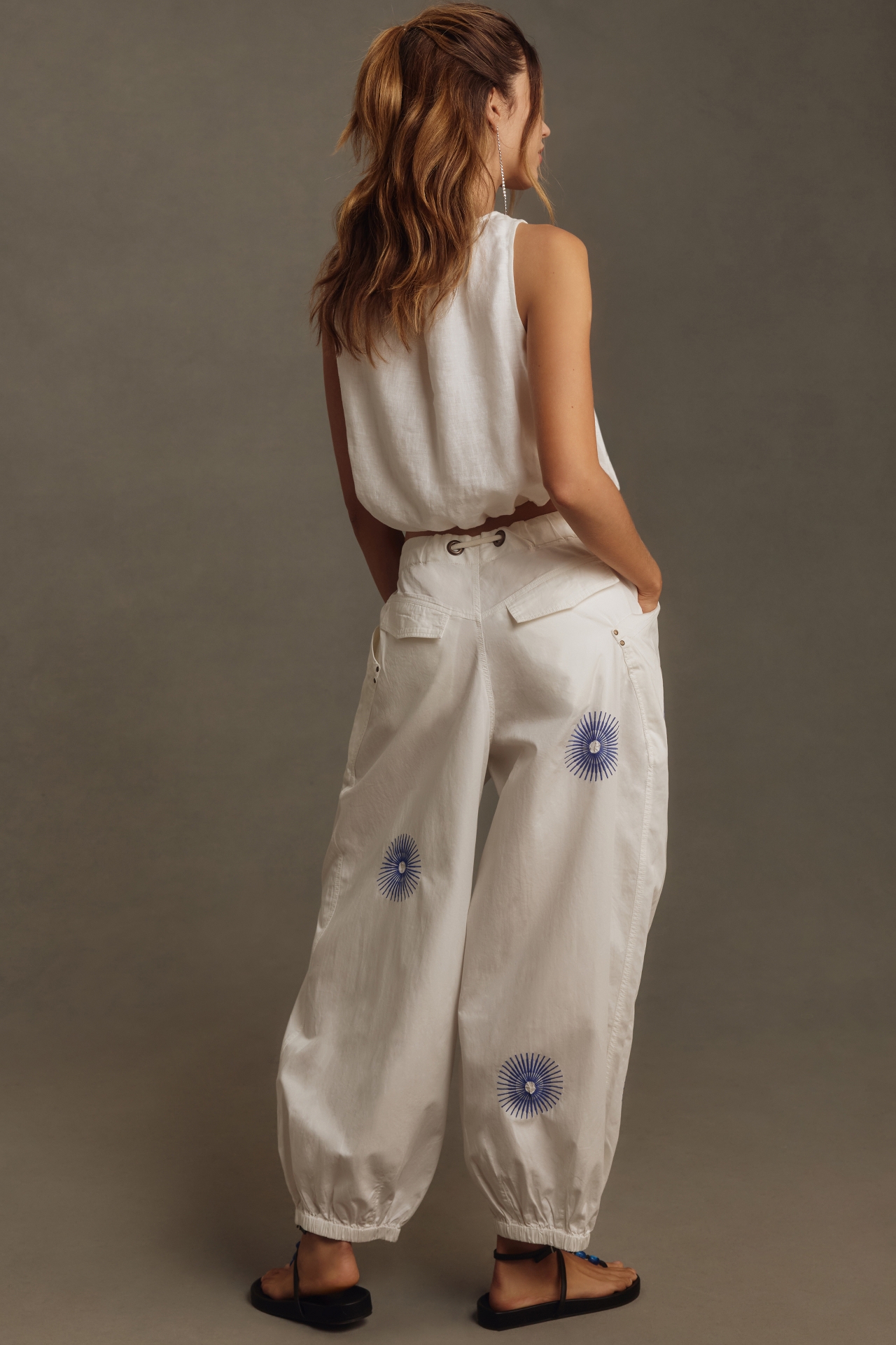 Pilcro The Slacker Embroidered Parachute Pants