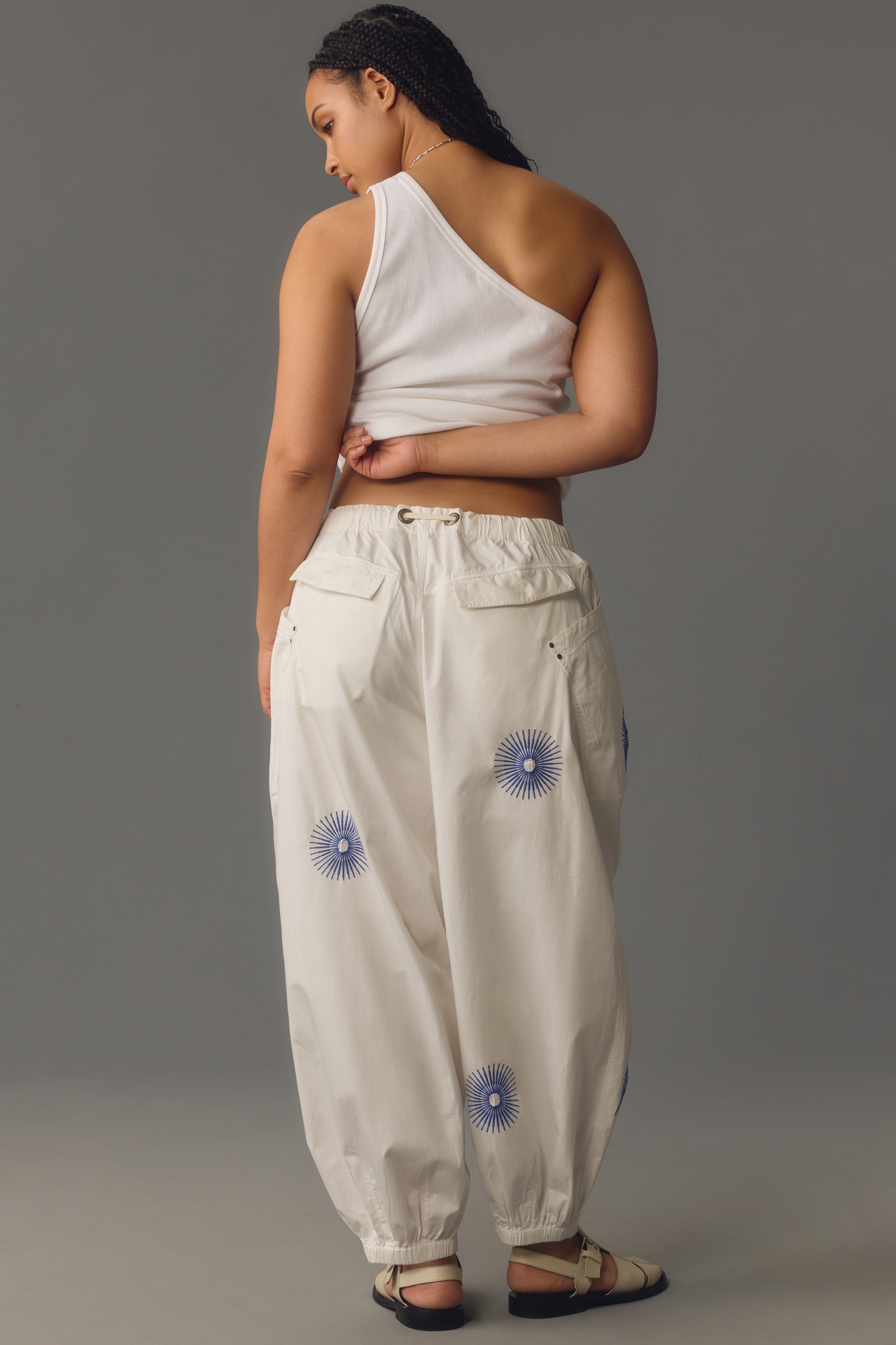 Pilcro The Slacker Embroidered Parachute Pants