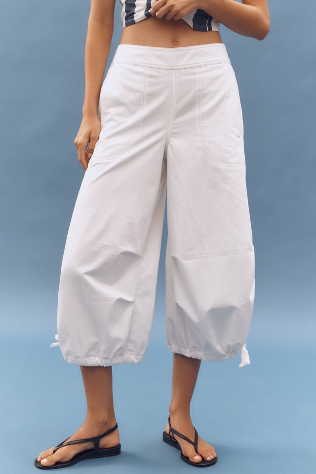 Pilcro Crop Drawstring Cotton Pants