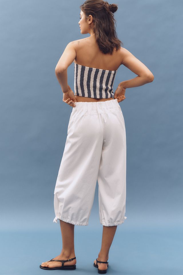 Pilcro Crop Drawstring Cotton Pants