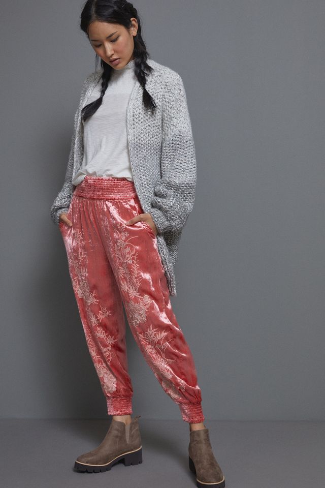 Rose Velvet Jogger Pant, 59% OFF