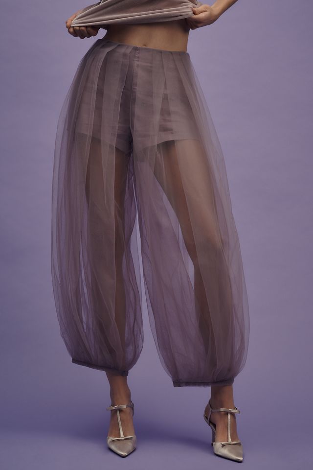 By Anthropologie Tulle Balloon-Leg Pants #1