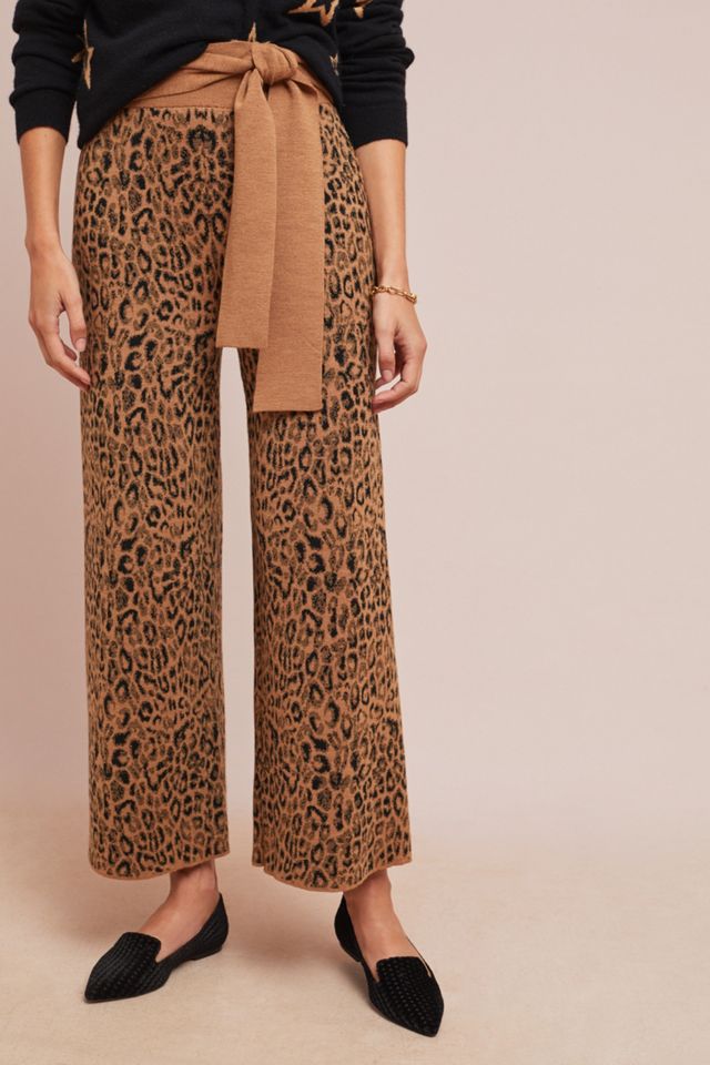 Leopard Sweater-Tie Trousers